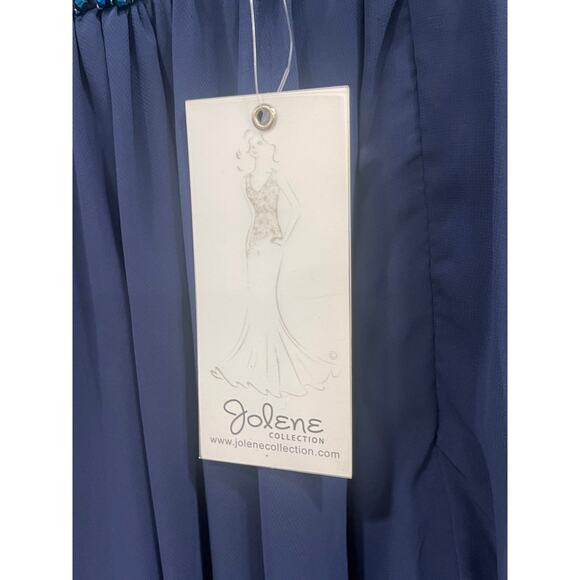Jolene by Josh Embellished Beaded Swing Cocktail Dress Size 10 Navy Blue - Picture 5 of 5